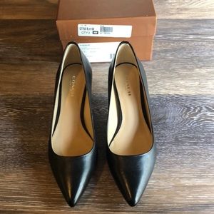 Coach Lacey black leather kitten heel pumps new 6